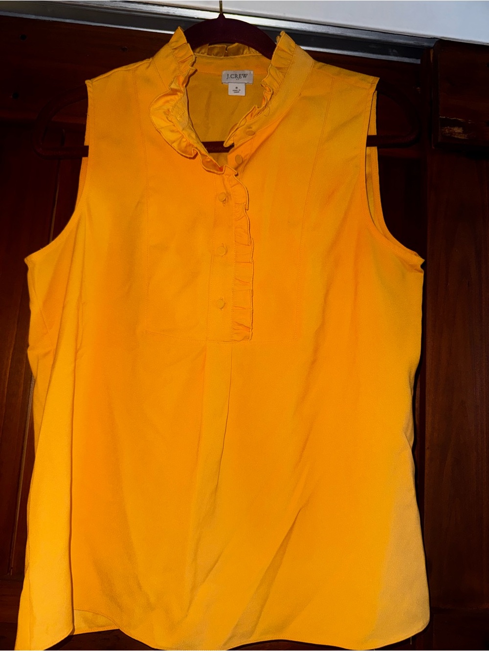 J. Crew Sleeveless Ruffled Popover Camisole in Bright Yellow